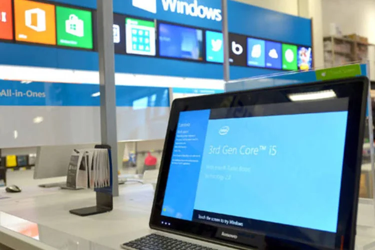 
	Computador da Microsoft:&nbsp;site MSN tem estado estagnado desde o ano passado, com os seus visitantes mensais americanos em cerca de 116 milh&otilde;es
 (Getty Images/Charley Gallay)