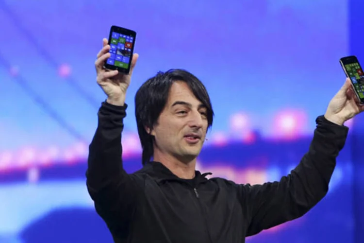 Joe Belfiore, vice-presidente de sistema operacional da Microsoft, durante apresentação no Build 2014, na Califórnia (Robert Galbraith/Reuters)