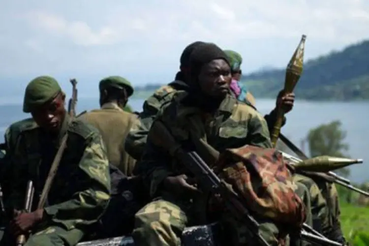 
	Soldados do Ex&eacute;rcito Nacional do Congo em Minova
 (Phil Moore/AFP)