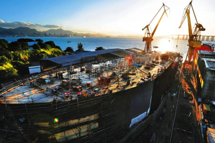 Construção de navio para a Perobras: a estatal pode se tornar a quarta maior companhia de capital aberto do mundo (Germano Lüders/EXAME)