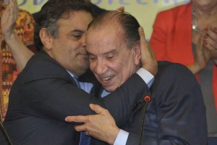 
	A&eacute;cio Neves e Aloysio Nunes na Conven&ccedil;&atilde;o Nacional do PSDB
 (Antônio Cruz/Agência Brasil)