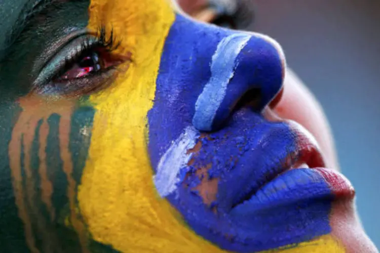 Um fã chora durante partida da semifinal entre Brasil e Alemanha (REUTERS/Ueslei Marcelino)