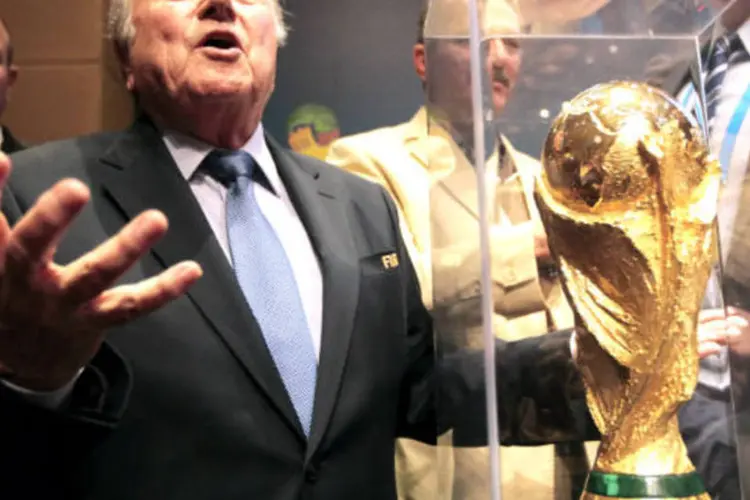 
	&quot;Eu fiquei triste&quot;, disse Blatter, durante um evento de promo&ccedil;&atilde;o da Copa de 2018 na R&uacute;ssia
 (REUTERS/Paulo Whitaker)