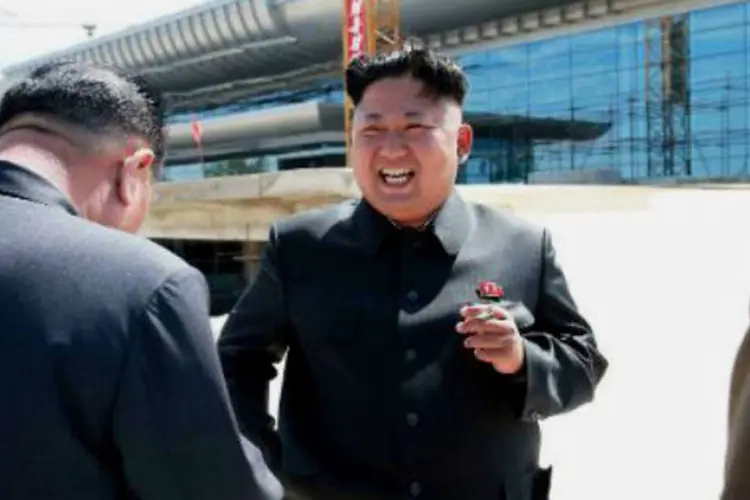 O líder norte-coreano, Kim Jong-Un: exercícios duraram 30 minutos (AFP)