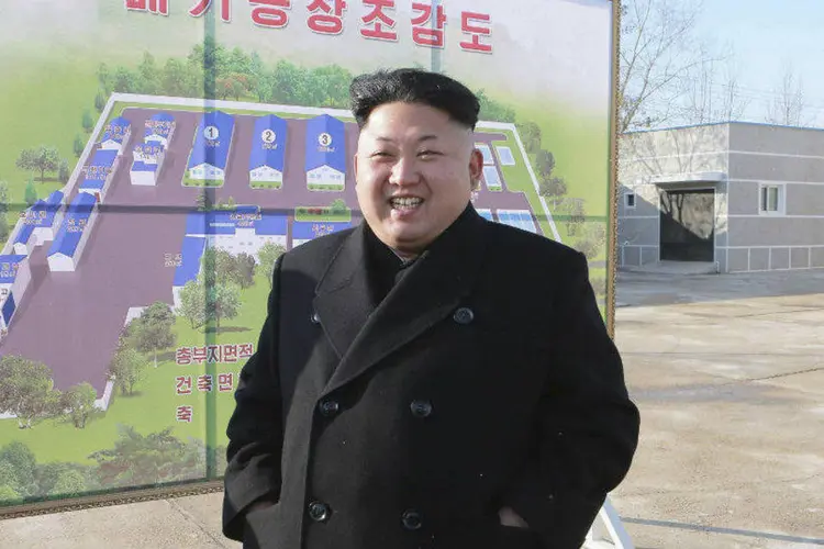 
	O l&iacute;der da Coreia do Norte, Kim Jong-Un: participantes estrangeiros amadores tiveram permiss&atilde;o de correr pela primeira vez no ano passado.
 (KCNA/Reuters)