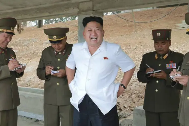 
	Kim Jong-Un, da Coreia do Norte: Norte e Sul seguem tecnicamente em guerra desde conflito armado
 (KCNA/Reuters)