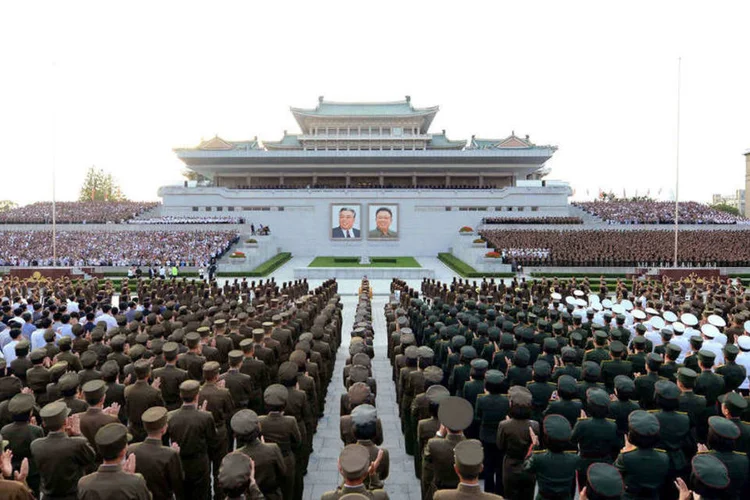 
	Coreia do Norte: ato n&atilde;o teve a presen&ccedil;a do l&iacute;der Kim Jong-un
 (KCNA/Reuters)