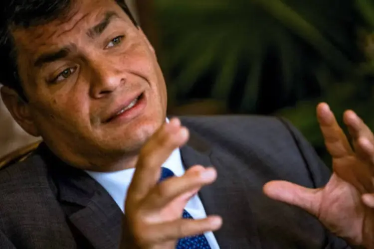 
	O presidente do Equador, Rafael Correa: ele citou como exemplo a demanda da Chevron, empresa petroleira dos Estados Unidos, contra o Equador, apresentada na Corte Internacional de Haia, na Holanda
 (Meridith Kohut/Bloomberg)
