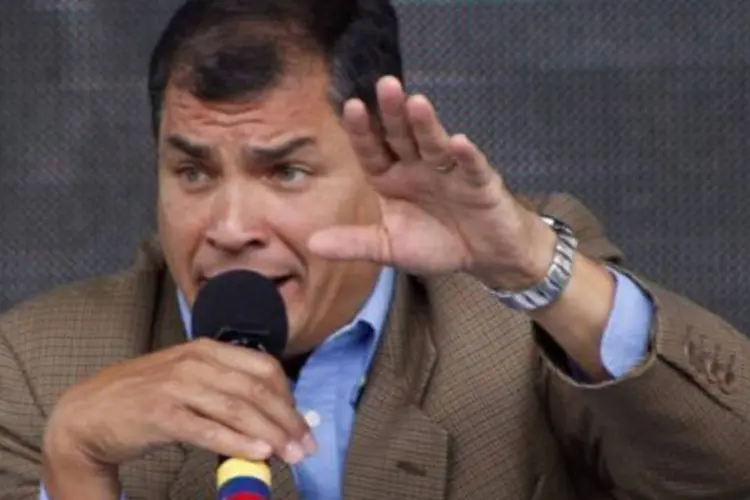 
	Rafael Correa: segundo a Presid&ecirc;ncia do Equador, o presidente viajou acompanhado do primeiro-ministro, Ricardo Pati&ntilde;o
 (Eduardo Santillán Trujillo/AFP)