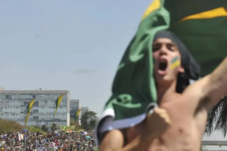 A marcha levou, somente em Brasília, entre 25 mil e 30 mil pessoas à Esplanada dos Ministérios (Marcello Casal Jr/ABr)