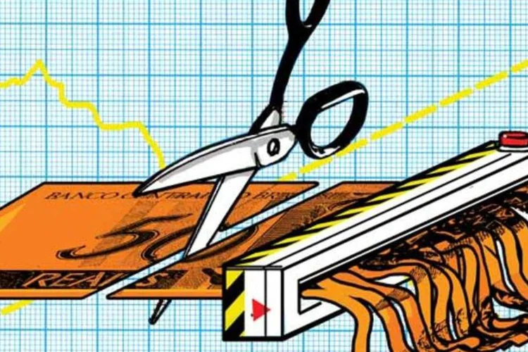 Ilustração - Picando dinheiro (Davi Augusto/EXAME.com)