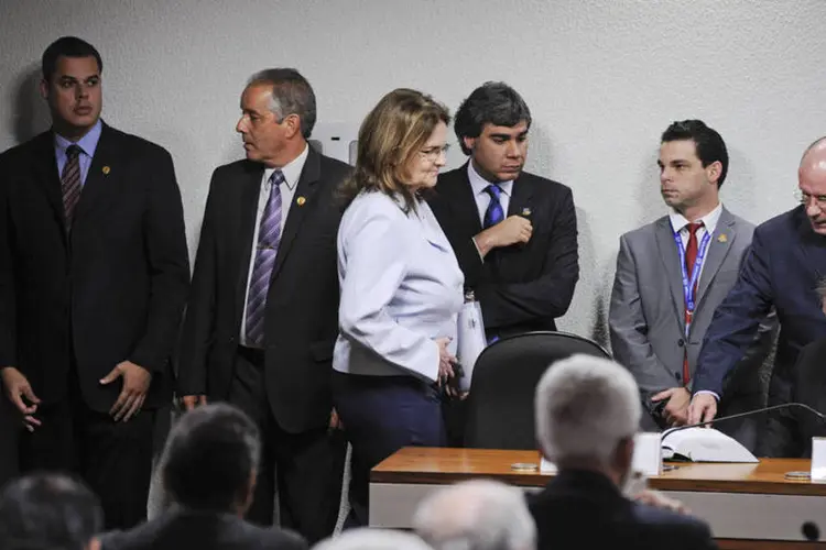 
	Presidente da Petrobras, Gra&ccedil;a Foster, durante depoimento &agrave; CPI que investiga supostas irregularidades na empresa
 (Pedro França/Agência Senado)