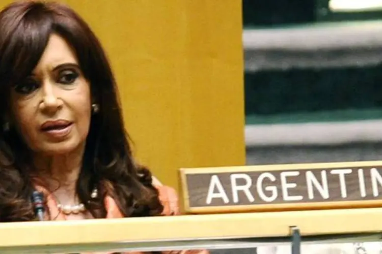 Cristina Kirchner: "estas terras correspondem à nossa plataforma marítima" (Jeff Zelevansky/Getty Images)