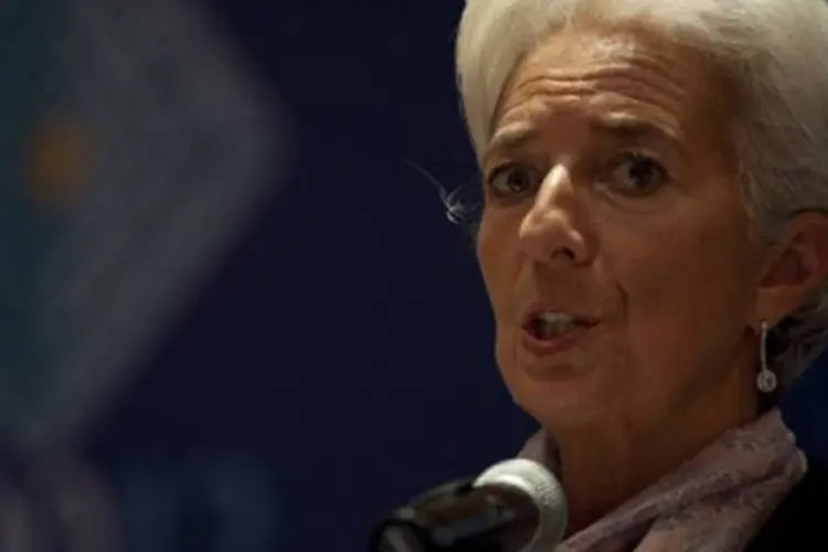 A diretora-gerente do FMI, Christine Lagarde: a Grécia teve que fazer frente na semana passada ao reembolso de 5 bilhões de euros de títulos da dívida de curto prazo (©AFP / yuri cortez)