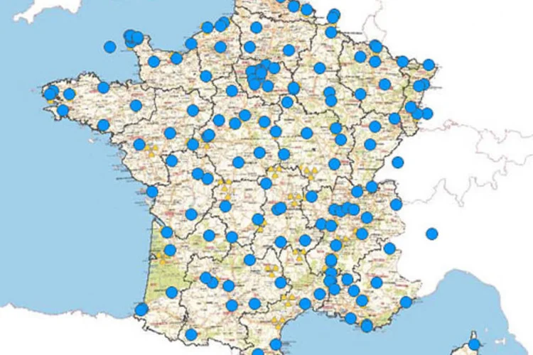 O site Criter Japon informa os níveis de radioatividade em dezenas de lugares na França  (Reprodução)