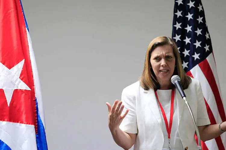 
	Josefina Vidal, diretora de assuntos americanos no Minist&eacute;rio de Rela&ccedil;&otilde;es Exteriores de Cuba, fala em uma confer&ecirc;ncia em Havana
 (REUTERS/Yenny Munoa/MINREX/Handout via Reuters)
