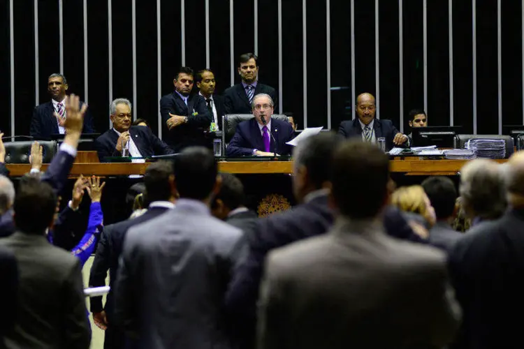 
	Eduardo Cunha durante sess&atilde;o: PMDB vive situa&ccedil;&atilde;o delicada na C&acirc;mara
 (Gustavo Lima / Câmara dos Deputados)