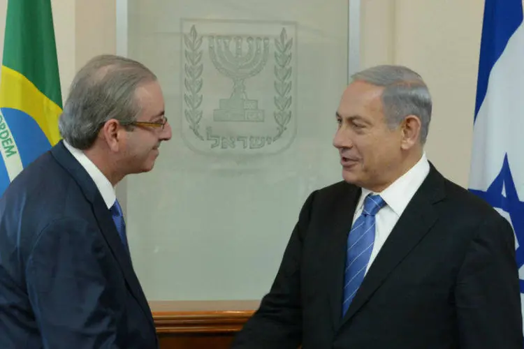 
	Eduardo Cunha se encontra com o primeiro ministro de Israel, Benjamin Netanyahu
 (Amos Ben Gershom/ GPO)