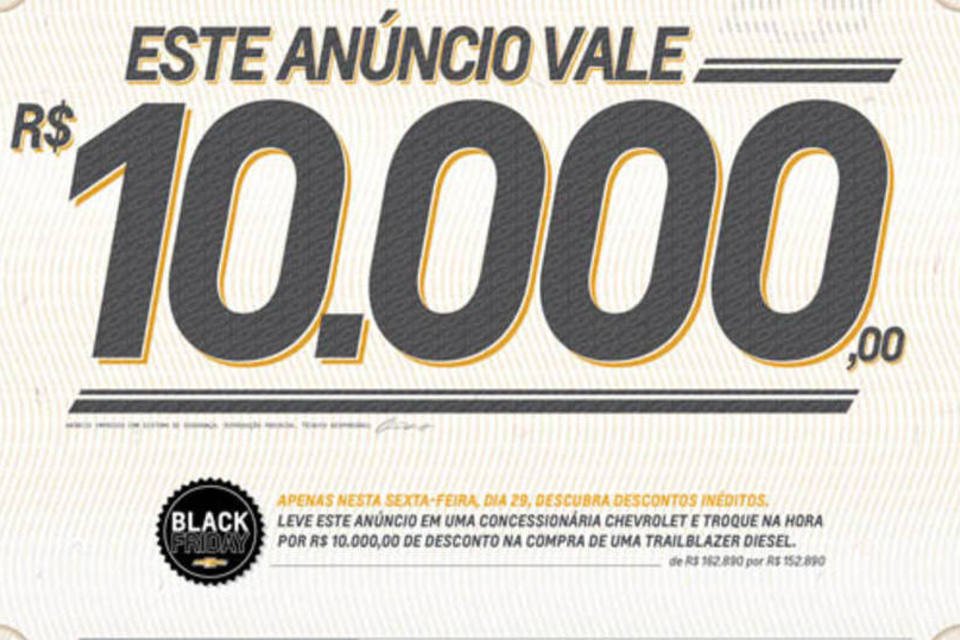 Chevrolet dará desconto de até R$ 10 mil na Black Friday