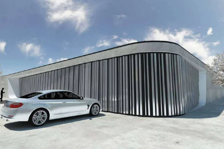 
	De qualquer lado: projeto da portaria do empreendimento, desenhado pela Pininfarina
 (Divulgação Cyrela)