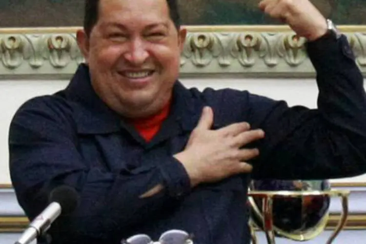 Hugo Chávez no Palácio de Miraflores em 29 de março de 2012 (Ho/AFP)