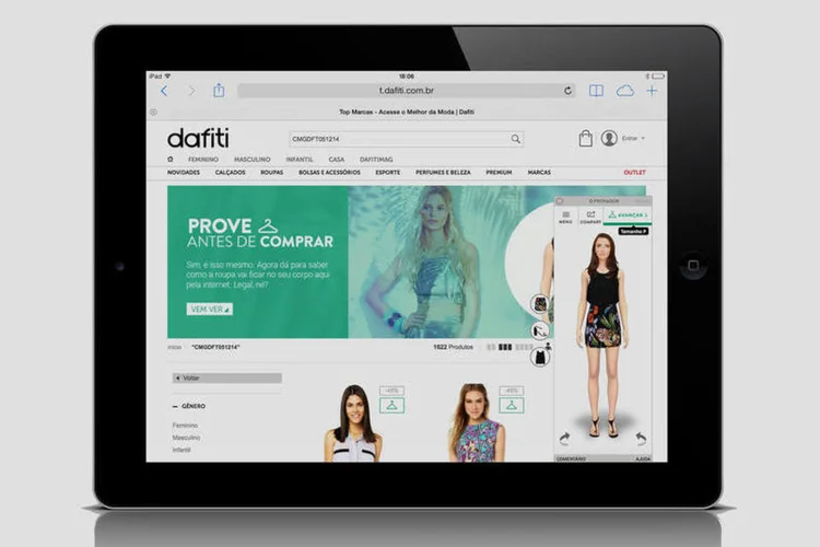 DafitiME: o provador virtual funciona tanto em smartphones e tablets quanto em computadores (Divulgação/Dafiti)