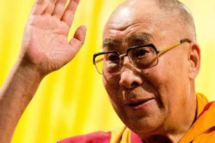 Dalai Lama, líder espiritual do Tibete, durante uma palestra em Hamburgo, na Alemanha (Daniel Bockwoldt/AFP)