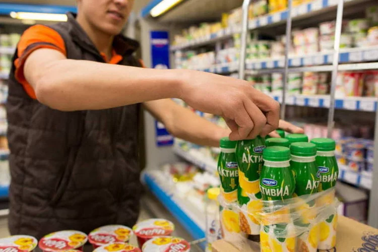 Danone: Danone reduziu a meta de crescimento de vendas em 2020 de 4% a 5% para 2% a 4% (Andrey Rudakov/Bloomberg/Bloomberg)