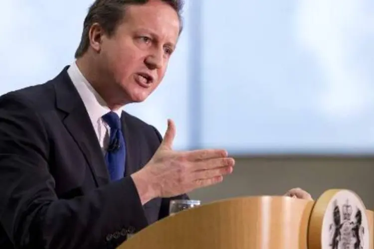 
	David Cameron em coletiva de imprensa: o Conselho de refugiados do Reino Unido criticou o chefe do governo por utilizar &quot;uma linguagem horr&iacute;vel, irrespons&aacute;vel e desumana para um l&iacute;der mundial&quot;
 (Oli Scarff/AFP)