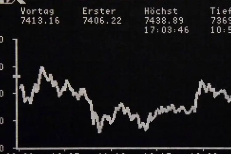 
	&Iacute;ndice DAX na bolsa de valores de Frankfurt, na Alemanha: o &iacute;ndice alem&atilde;o subiu 1,10%, para 8.689,14 pontos
 (Remote/Lizza May-David/Reuters)