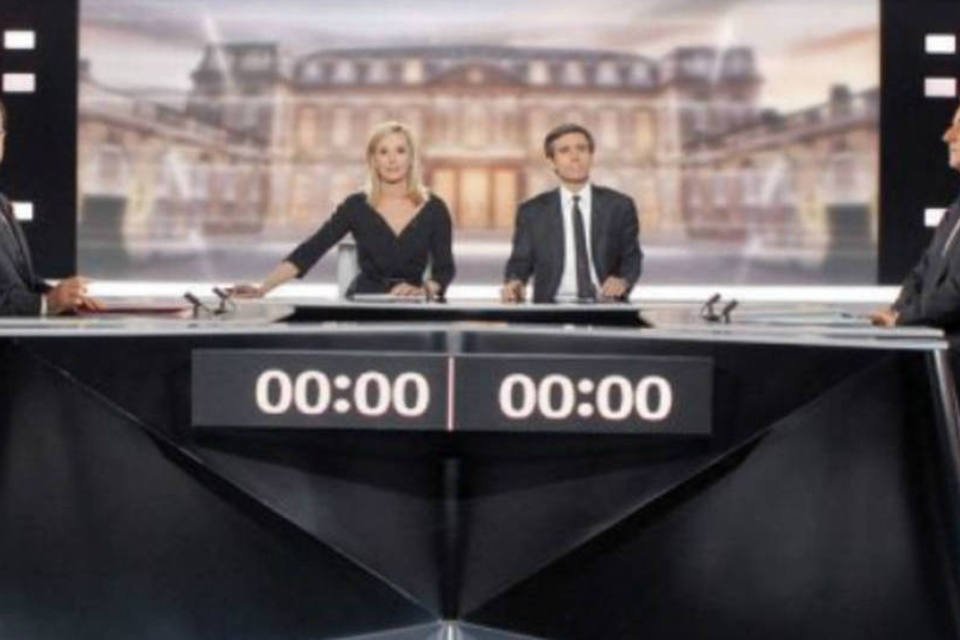 Nesta quinta-feira, o atual presidente e candidato conservador Nicolas Sarkozy, que durante o debate chamou o adversário de "pequeno caluniador", considerou o evento "bastante republicano" (Patrick Kovarik/AFP)