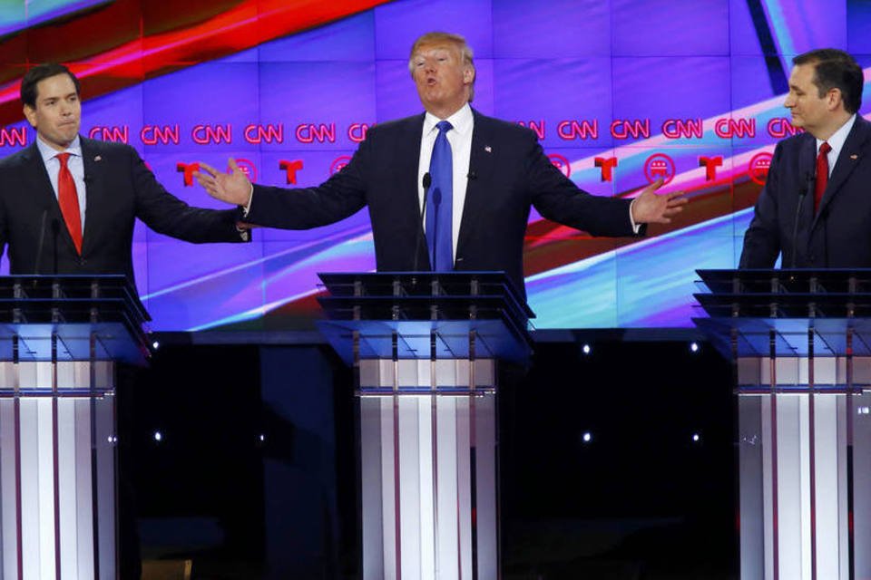 Rubio e Cruz se unem contra Trump em debate republicano