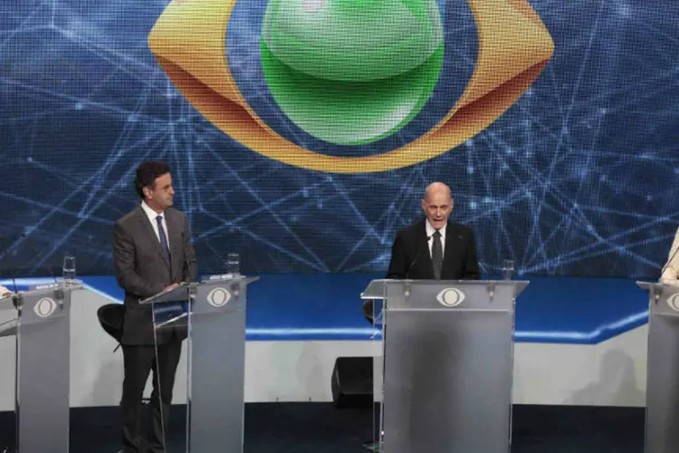 
	Candidatos &agrave; presid&ecirc;ncia no debate eleitoral da Band
 (REUTERS/Paulo Whitaker)