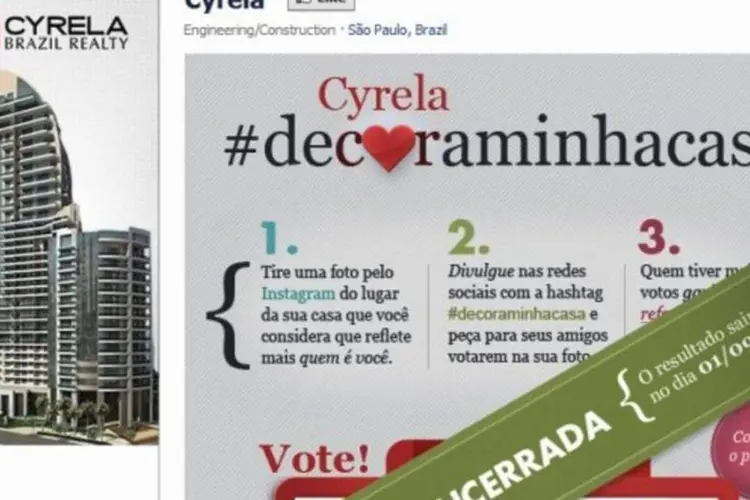 Cyrela: rede social de compartilhamento de fotos pelo Iphone foi usada como ferramenta para a campanha promocional “Decora Minha Casa” (Reprodução)