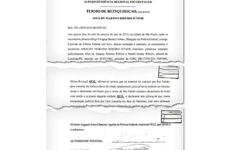 Reprodução de trecho do depoimento de Amaury Ribeiro Junior à Polícia Federal (Reprodução)