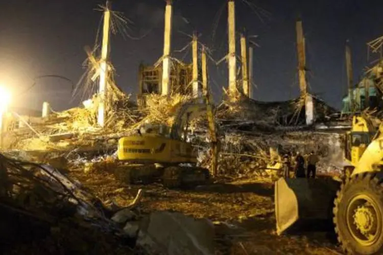 Escombros após o desabamento no Egito: 22 pessoas ficaram feridas (Amru Moustafa/AFP)