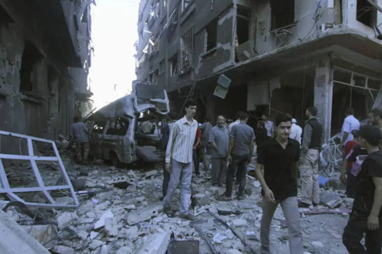 Destruição na síria: mais de 170 mil pessoas morreram na guerra síria até o momento (Badra Mamet/Reuters)