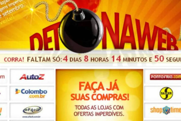 Site do Detonaweb, ação que reúne diversas redes de varejo online (Reprodução)