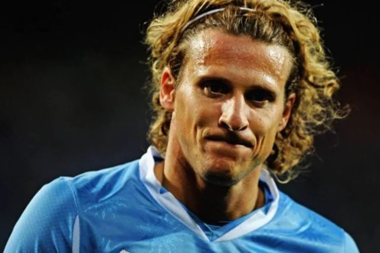 Forlán apresentou a marca 'DF' e a imagem da mesma, o personagem 'Dieguito', uma caricatura do jogador quando criança (Getty Images)