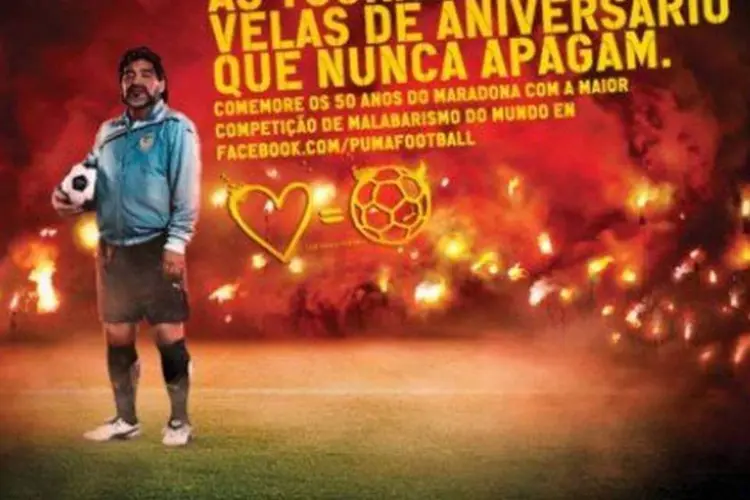 Chamado de "Deus" no futebol argentino, Maradona ganhou da Puma o apelido de "Rei", assim como Pelé (Divulgação/Puma)