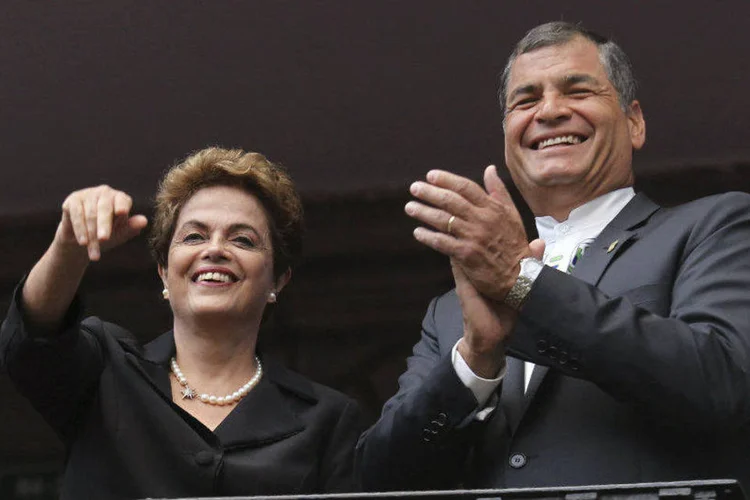 A presidente Dilma Rousseff e o presidente do Equador, Rafael Correa (Reuters)