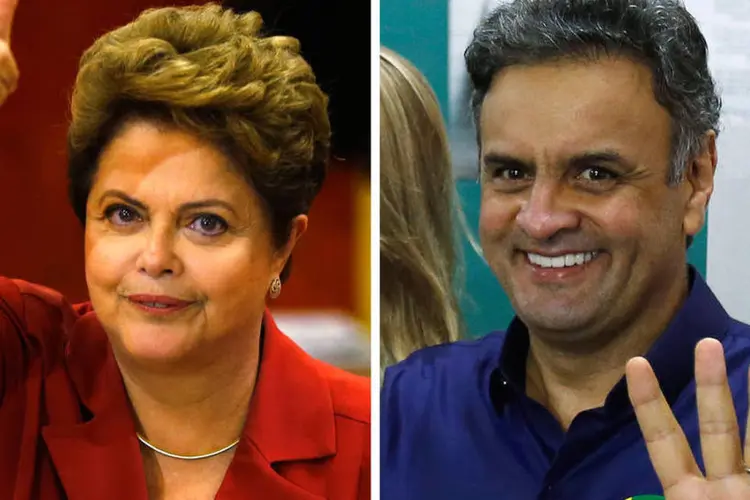 Combinação com os candidatos do segundo turno da eleição, Dilma Rousseff (PT) e Aécio Neves (PSDB) (Paulo Whitaker e Sergio Moraes/Reuters)