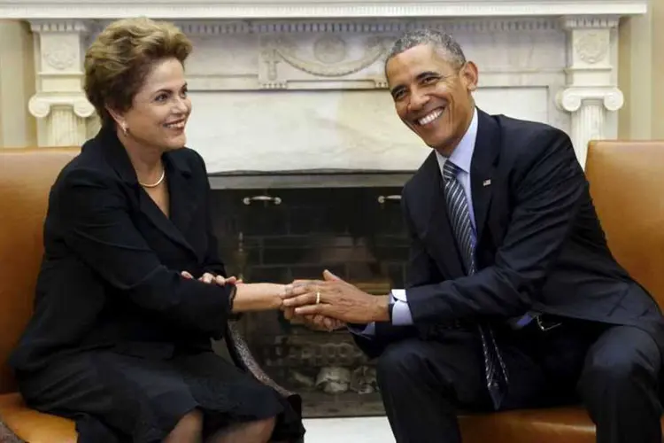 
	A presidente Dilma Rousseff e o presidente Barack Obama
 (REUTERS/Kevin Lamarque)