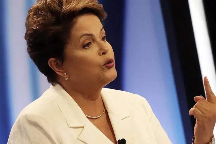 
	Presidente Dilma Rousseff (PT) durante debate na Record, no noite de domingo
 (REUTERS/Nacho Doce)