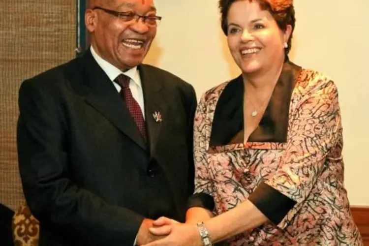 Dilma Rousseff também encontrou o presidente da África do Sul, Jacob Zuma (Roberto Stuckert Filho/Presidência da República)