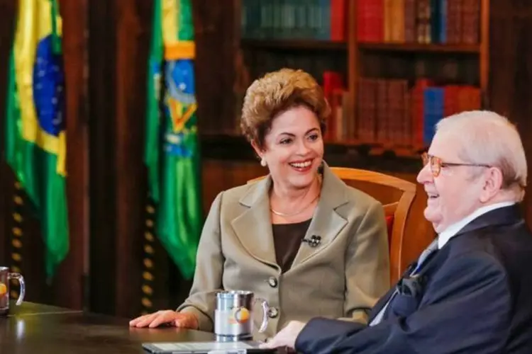 A presidente Dilma Rousseff e o apresentador Jô Soares em entrevista no Palácio do Planalto (Roberto Stuckert Filho/PR)