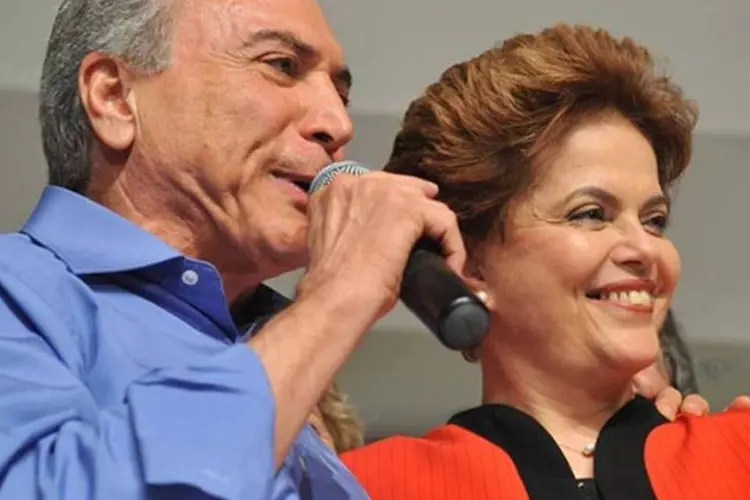 A candidata à Presidência pelo PT, Dilma Rousseff, e seu vice, Michel Temer, do PMDB (Arquivo/Wikimedia Commons)