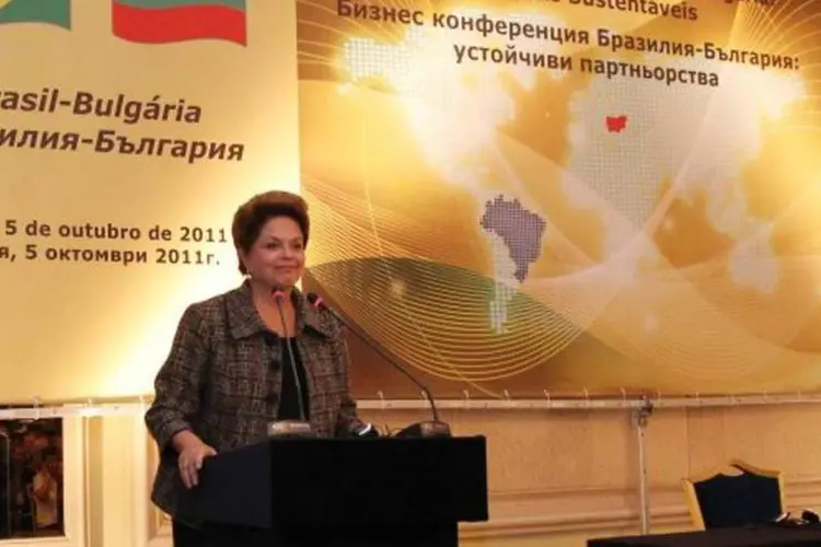 Presidente Dilma Rousseff, discursa durante encerramento do Fórum Empresarial Brasil-Bulgária.  (Roberto Stuckert Filho/PR)