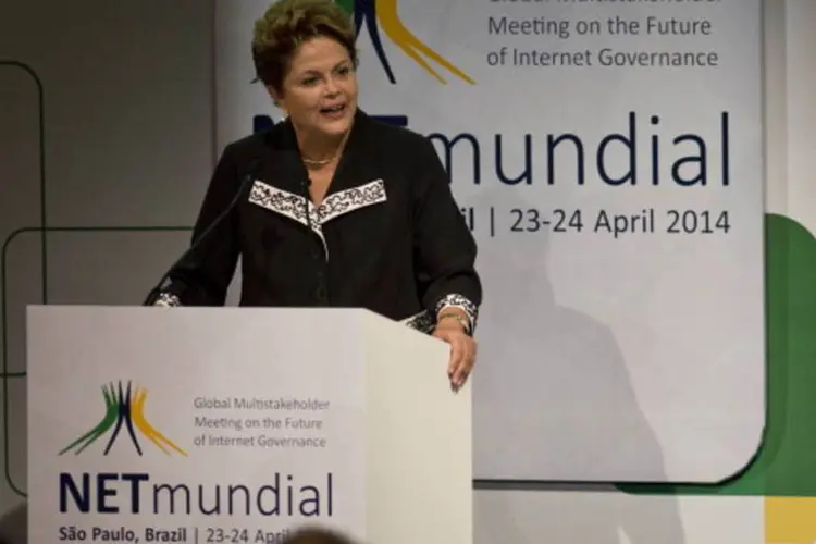 Dilma Rousseff: "o Brasil tem agora um instrumento efetivo para garantir a liberdade de expressão, o respeito à privacidade e aos direitos humanos na internet" (AFP/Getty Images)