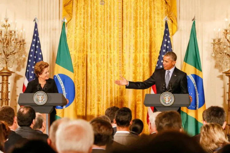 
	Dilma Rousseff durante reuni&atilde;o de trabalho com Barack Obama
 (Roberto Stuckert Filho/PR)
